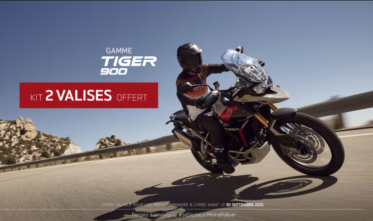 Kit 2 valises offert sur toute moto Triumph Tiger 900*